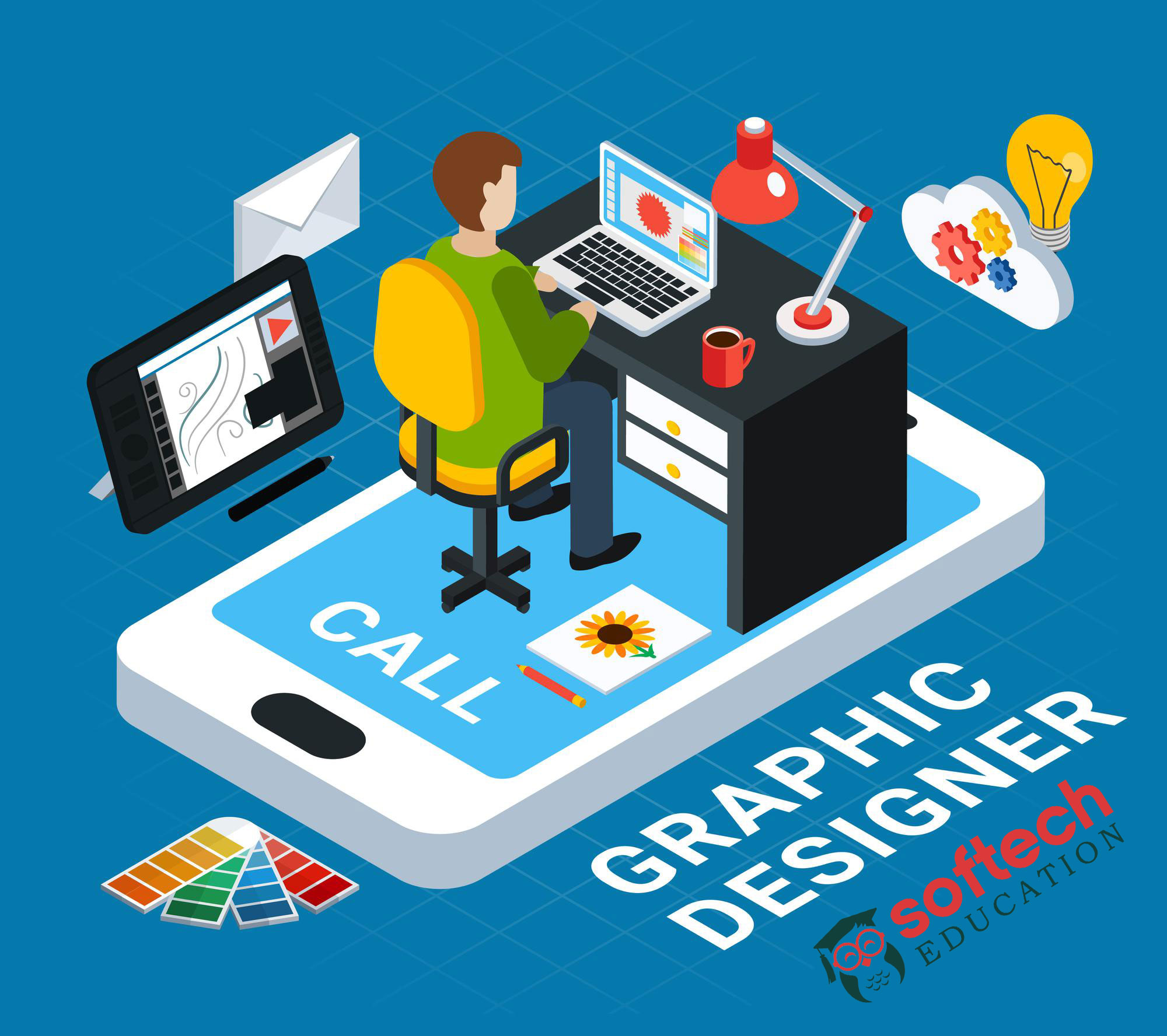 best offline Graphic Design in digital marketing courses training institute with certification at affordable fees and top placement to learn online classes after 12th Softech Education