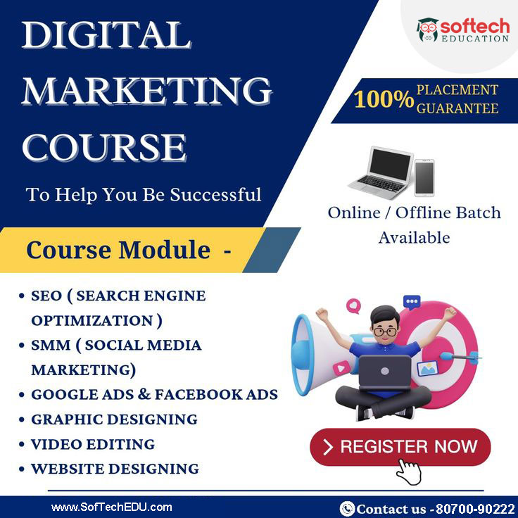 Best Digital Marketing Courses in Khandeshwar for Top Online Offline Institute with Advance Training Certification in SofTech Education